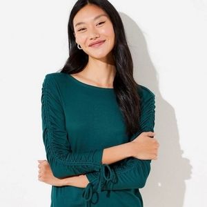 LOFT Cinched Long Sleeve Top
